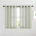 Nicetown Sheer Linen Burlab Curtains & Drapes, Grommet Top Casual Semitransparent Sheer Privacy Window Treatment For Bedroom/Far