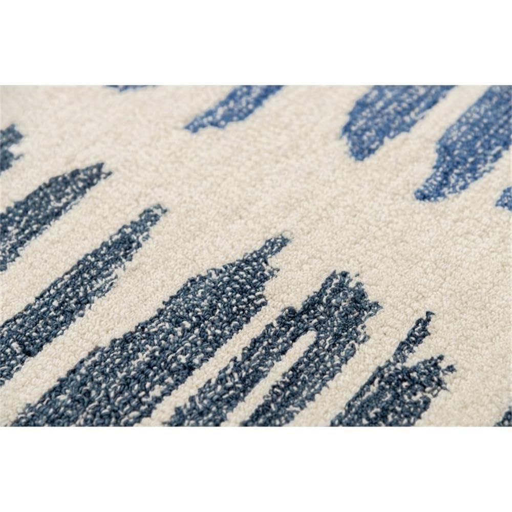 Alora Decor Rivera 8'9" X 11'9" Stripe Ivory/Blue/Ivory/Charcoal Area Rug