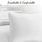 Cozy Line Home Fashions Solid White 100% Cotton Quilt Bedding Set, Lightweight For All Seasons Bedspread Coverlet (Maze, Twin-2