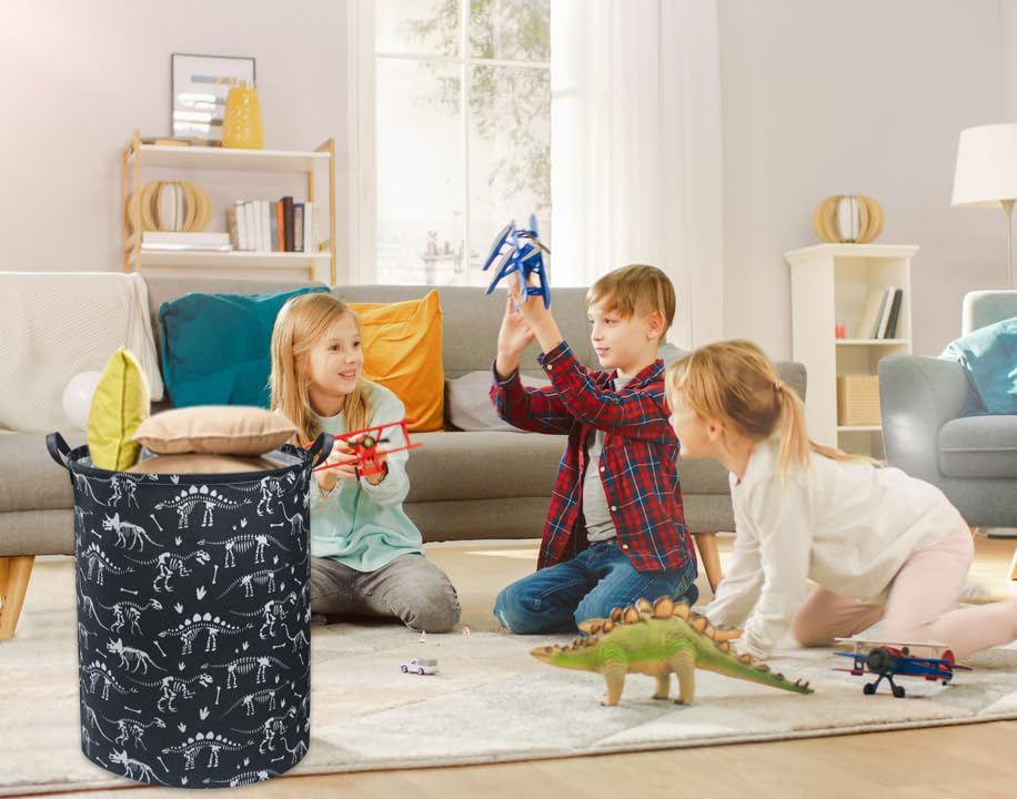Hiyagon Dinosaur Kids Laundry Basket Kids Laundry Hamper Baby Nursery Hamper For Boys And Girls Cute Toy Storage Organizer Bins