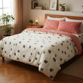 Utopia Bedding Floral King Size AC Comforter Set with 1 Bedsheet & 2 Pillow Covers (Cream)