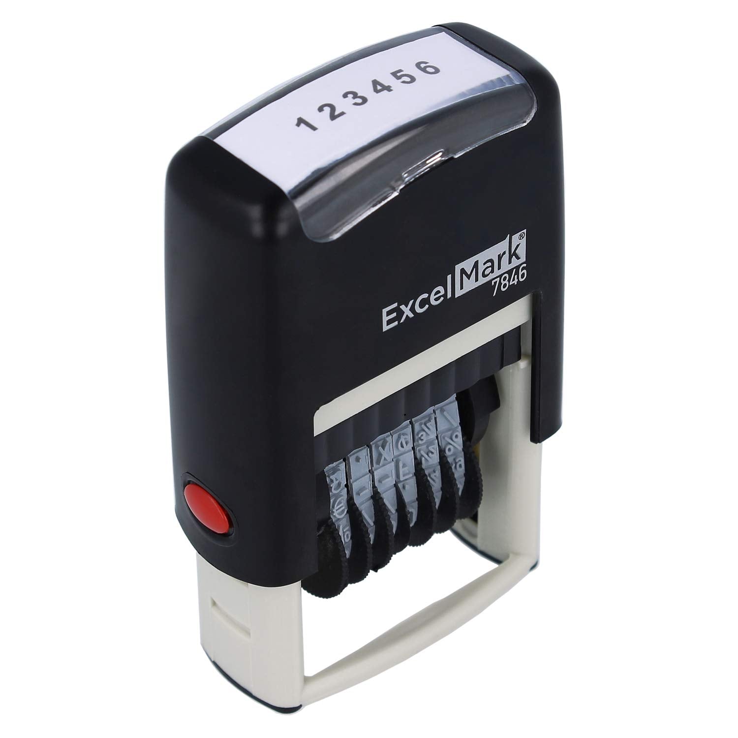 Excelmark Self-Inking Rubber Number Stamp, Black Numbering Stamp, 6 Digit