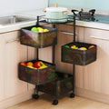 Rasvesh MultiPurpose Trolley Storage Organizer and Kitchen Accessories Items for Kitchen Storage Rack Square Design Fruits & Ve