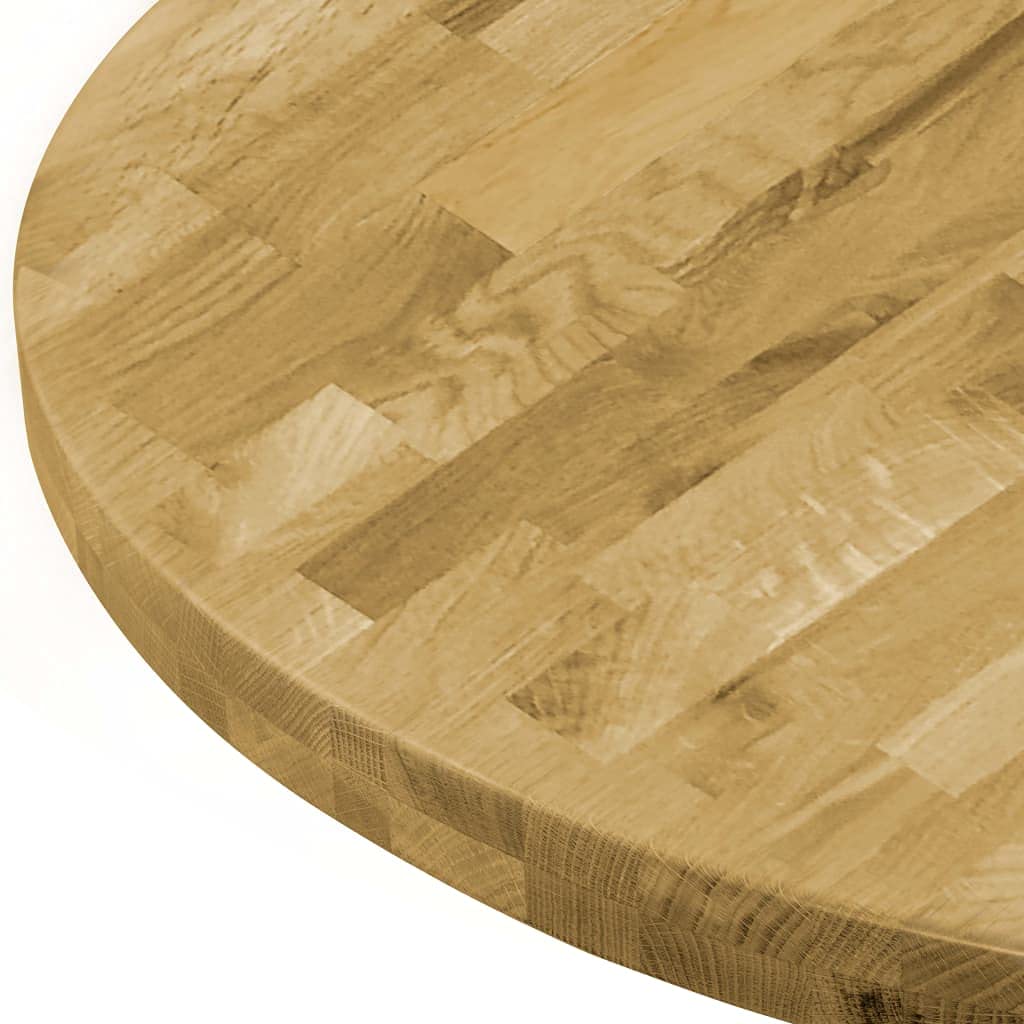 FAMIROSA Round Table Top Solid Oak Wood, One-Piece Rustic Dining Table Panel, Classic Wood Tabletop for Dining Table, Coffee Table Indoor Use Desktop Home Furniture Accessories 1.7"/31.5"