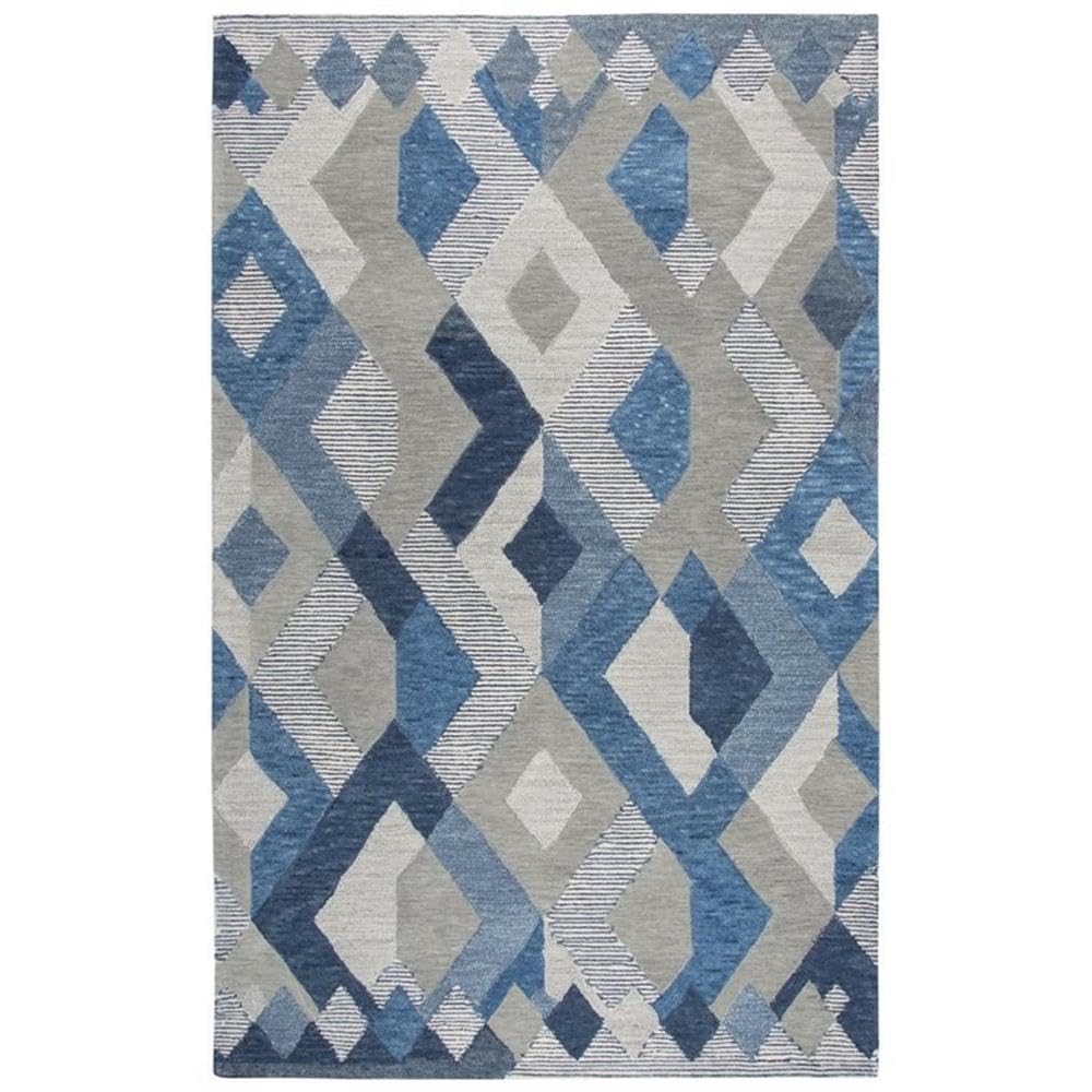 Rizzy Home Hand-Tufted Idyllic Natural Wool Geometric Area Rug (10' X 13') - 10' X 13'