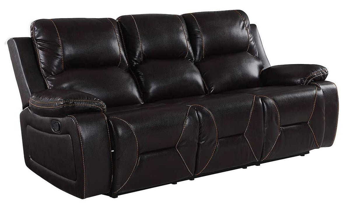 HomeRoots 40' Classy Brown Leather Sofa