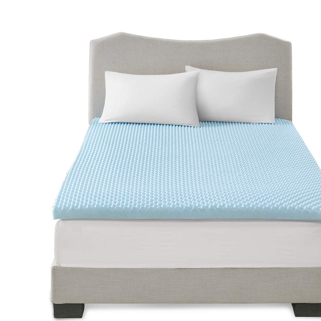 Sleep Philosophy Gel Infused Memory Foam Mattress Topper Luxurious, All Season Enhanced Bed Support, Queen, 3' Thick, Without C
