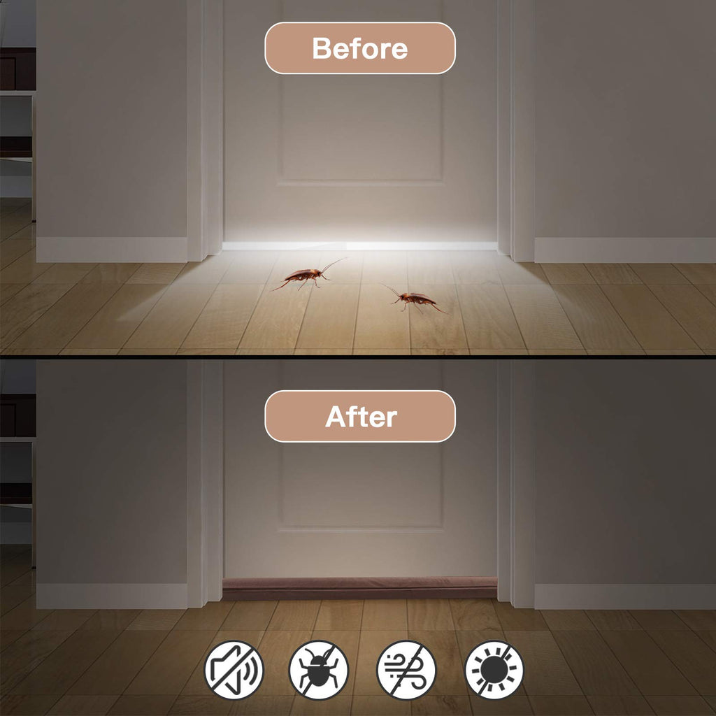 Gdhomm Door Draft Stopper, Door Sweep, Weather Stripping Door Seal Strip Household Products, Door Air Blocker, Light Blocker, No
