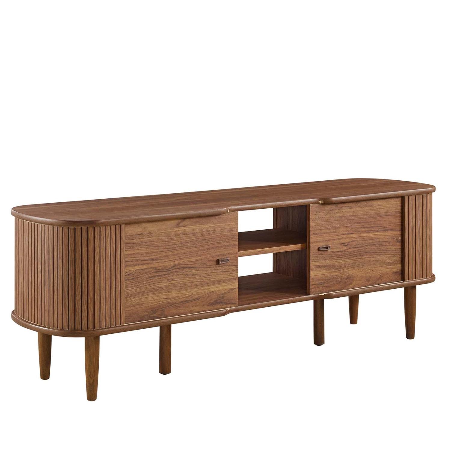 Modway Contour Mid-Century Modern Media Tv Stand In Walnut, 15 X 54.5 X 18.5