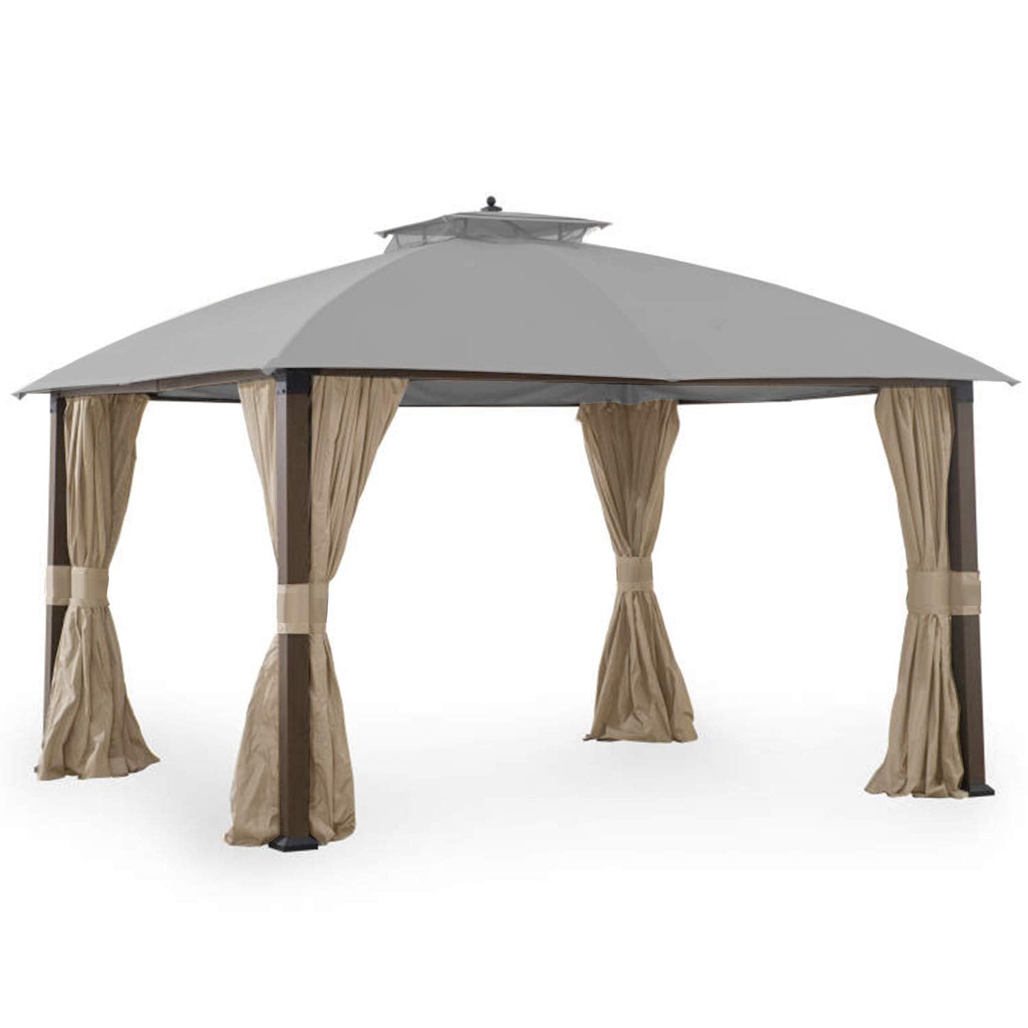 Garden Winds Replacement Canopy Top Cover For Broyhill Eagle Brooke Ashford Asheville Gazebo - Riplock 350 - Slate Gray - Will F