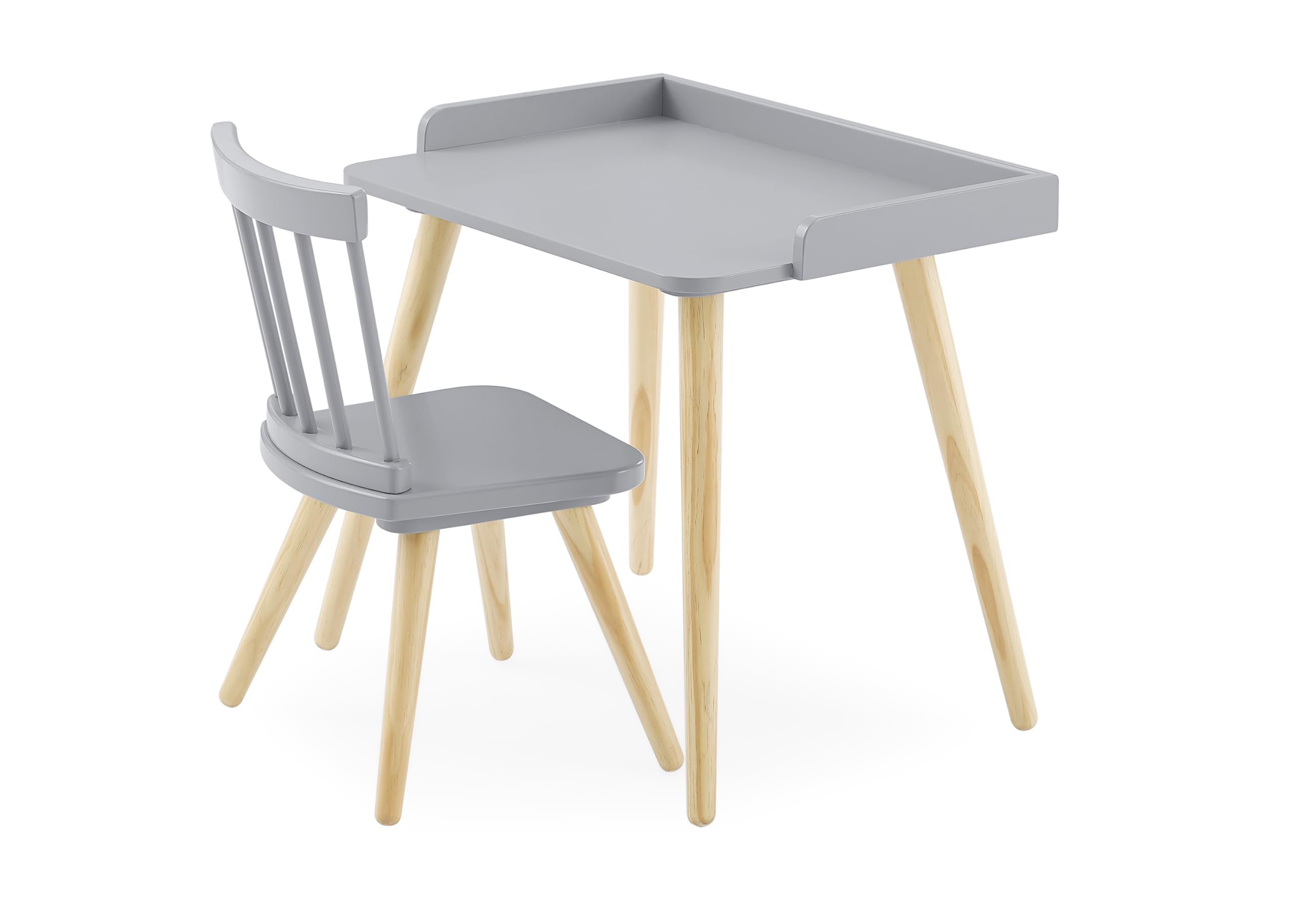 Delta Children Essex Desk & Chair Set, Greenguard Gold Certified, Grey/Natural