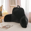 Holawakaka Large Faux Fur Bed Rest Pillow With Arms, Rabbit Fur Reading Pillows Perfect For Adults, Teens, Kids, Arm, Back, Preg