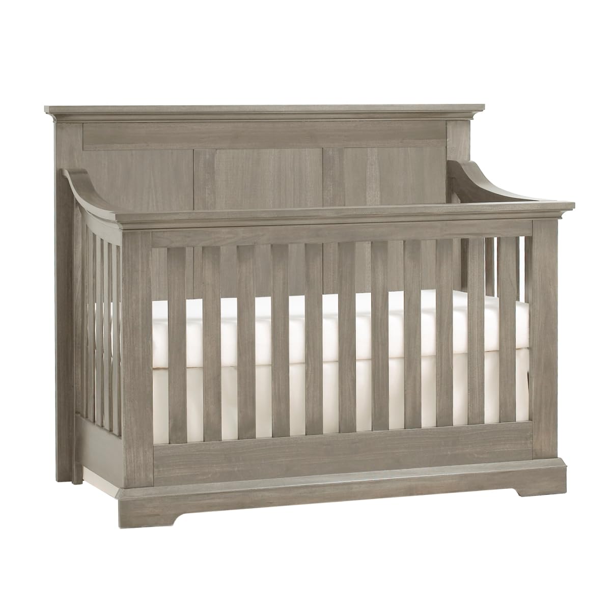 HomeRoots 530234 Solid & Manufactured Wood Standard Four in One Convertible Crib Ash Gray