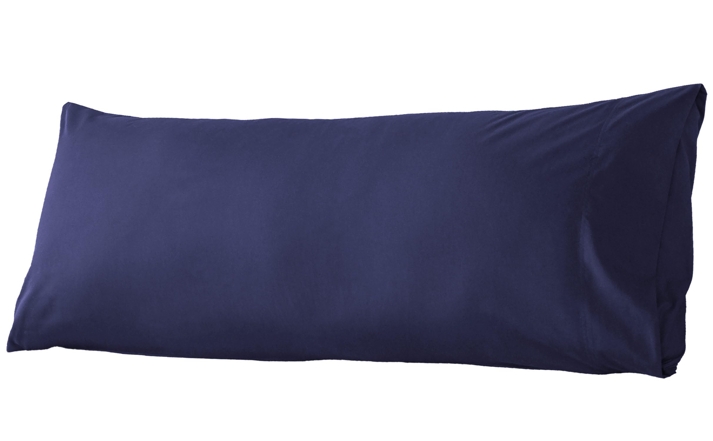 Whatsbedding Body Pillow Cover Cotton Fabric, Long Pillow Case Breathable & Skin-Friendly, Envelope Closure - Navy Blue (21X54 I