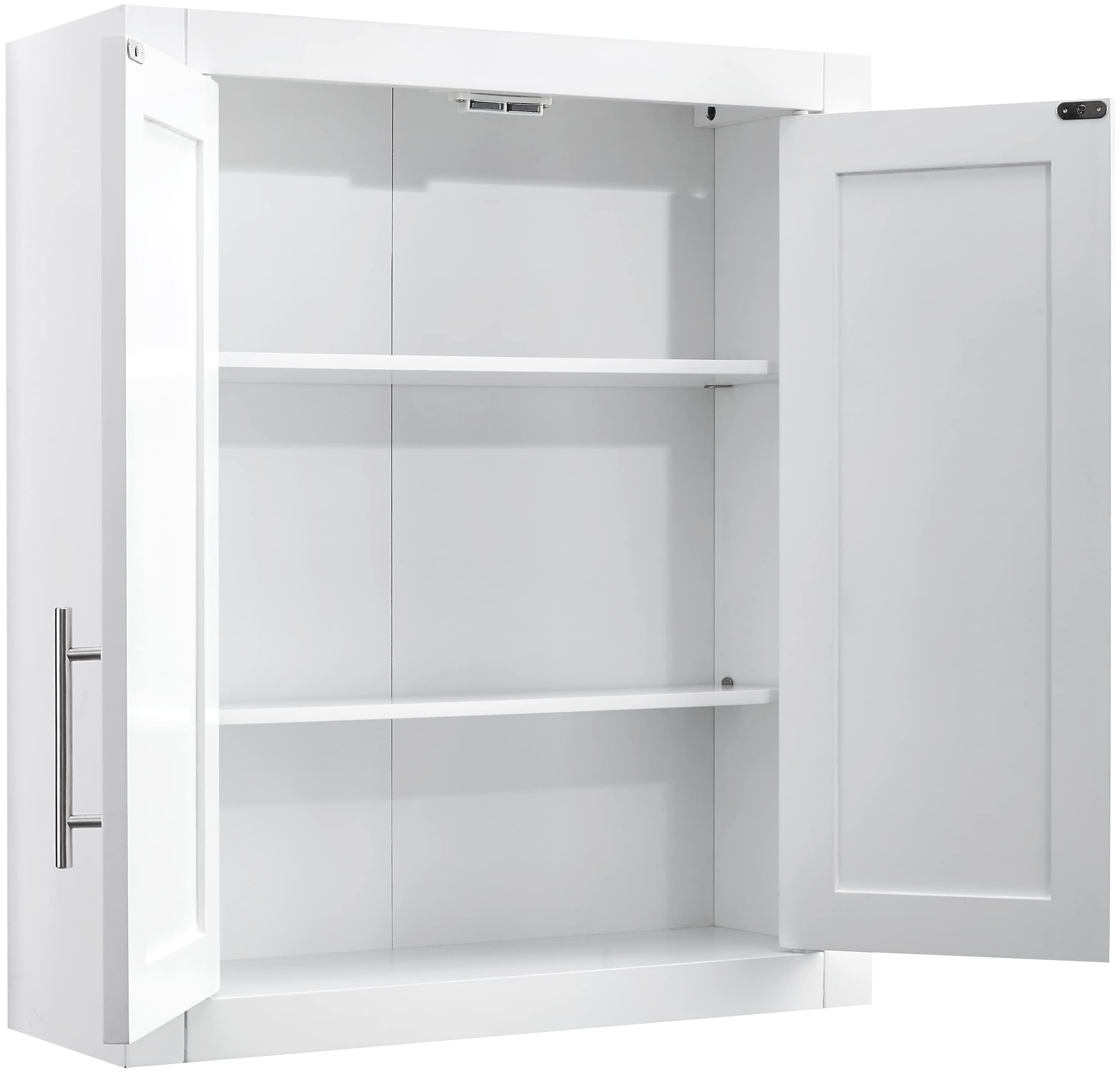 Crosley Furniture Savannah Wall Mounted Bathroom Storage Medicine Cabinet with Shelves, White