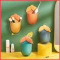 Topinon Plastic Toothbrush Holders for Bathroom (Set of 2 Pcs) Stand for Toothpaste, Comb, Brush, Cream, Lotion Kids Bathroom Cu