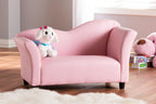 Baxton Studio Felice Modern and Contemporary Pink Faux Leather Kids 2-Seater Loveseat