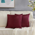 Gigizaza Decor Throw Couch Pillow Covers,Set Of 2 Wine Red Sofa Cushion Pillow Covers,Velvet Pillow Cases 26 X 26Inch