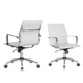 Luxmod White Office Chair - Ergonomic Swivel Desk Chair With Armrests, Comfortable Heavy-Duty Chair For Office Or Conference Tab