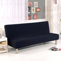 Solid Colour Armless Sofa Bed Cover Polyester Spandex Stretch Futon Slipcover 3 Seater Elastic Full Folding Couch Sofa Shield fi