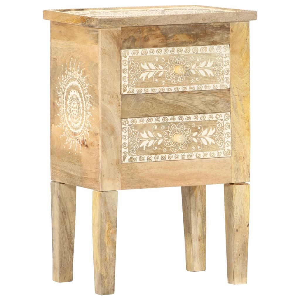 Hand Painted Bedside Table 40 x 30 x 60 cm in Solid Mango Wood