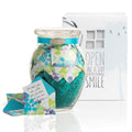 KindNotes Glass Keepsake Gift Jar with POSITIVE THOUGHTS - Calm Breeze Design