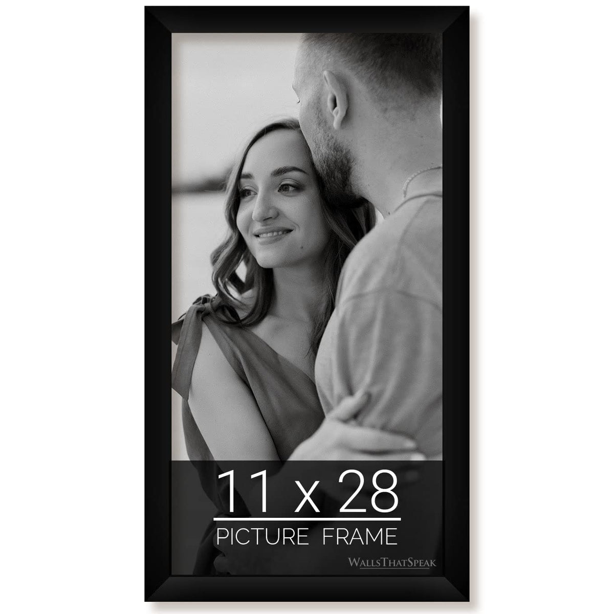 wallsthatspeak 11x28 Black Picture Frame for Puzzles Posters Photos or Artwork