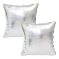 Womhope Set Of 2 Decorative Throw Pillow Covers Metallic Faux Leather Square Throw Pillowcase Cushion Covers Party For Sofa,Couc