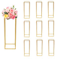 Gold Wedding Flower Stand, 10Pcs 31.5inch/80cm Wedding Metal Vase Stand Detachable Column Flower Stand Geometric Centerpieces Va