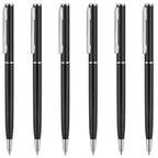 Unibene Slim Metallic Retractable Ballpoint Pens - Matte Black & Chrome, Nice Gift For Business Office Students Teachers Wedding