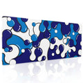 Navy Blue White Mouse Pad Anime Cool Geometric Japanese Extended Desk Mat 80X30 Cm Non-Slip Rubber Base Stitched Edge Large Xl M
