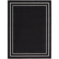 Nourison Essentials Indoor/Outdoor Black Ivory 8' X 10' Area Rug, Easy Cleaning, Non Shedding, Bed Room, Living Room, Dining Roo