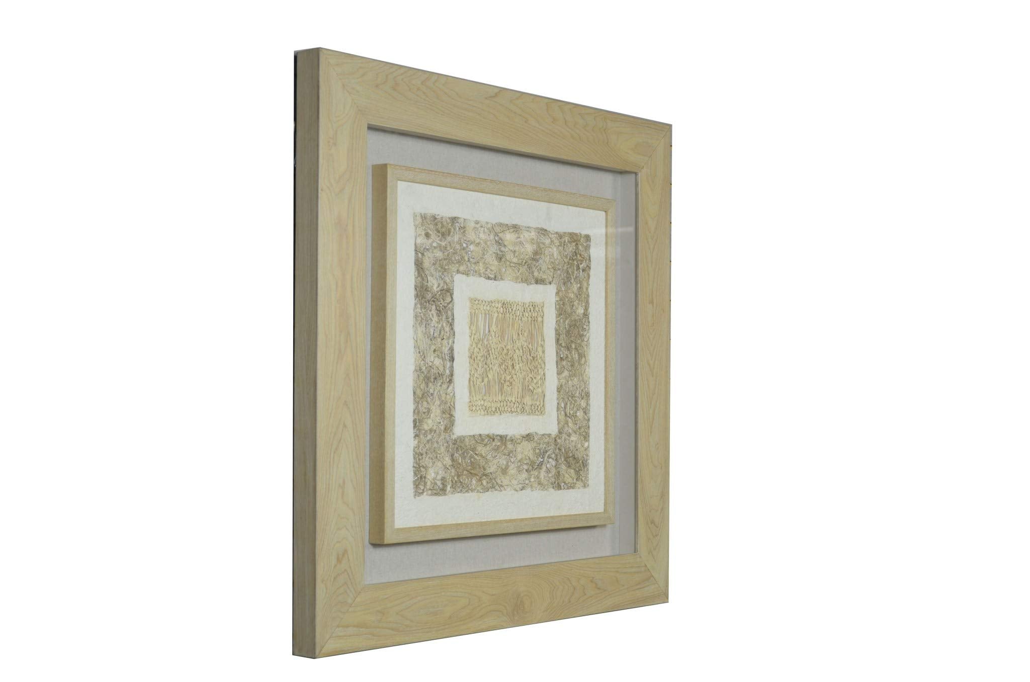 HomeRoots Wood; Paper; Glass 27'' X 2'' X 35'' Dashing Natural Brown Wood and Glass Shadow Box
