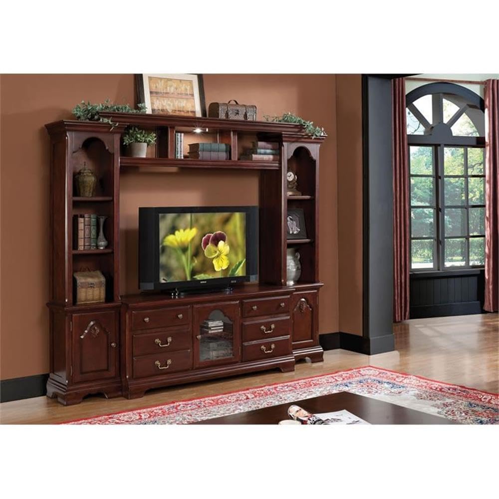 Acme Hercules Engineered Wood Entertainment Center Side Piers/Bridge in Cherry