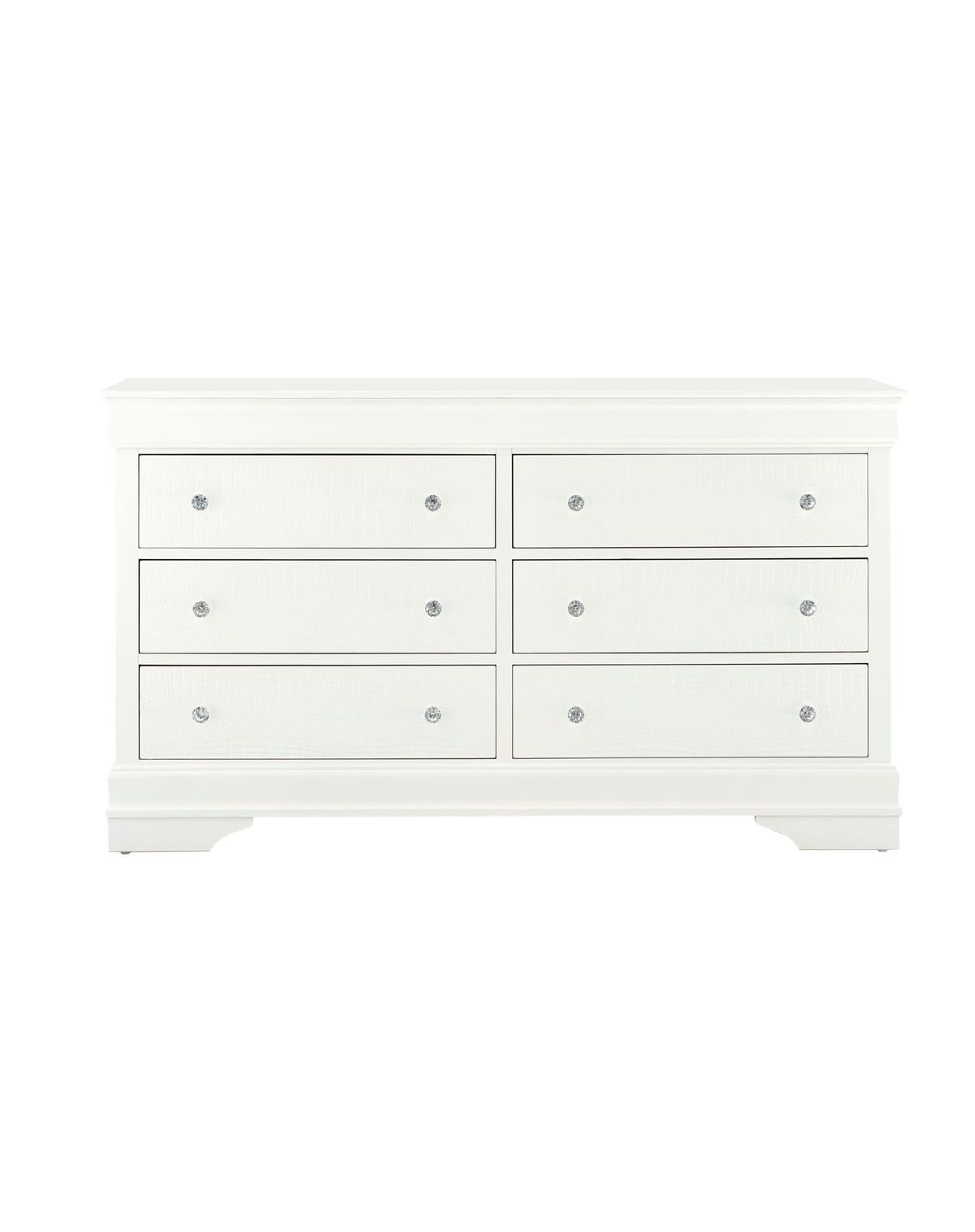 Global Furniture Usa White-Dr Pompei Metallic Dresser