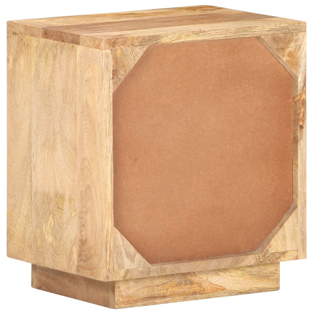 vidaXL Rustic Bedside Cabinet| Solid Mango Wood | Natural Timber Finish | Versatile Use as Side Table, Storage Cabinet, Nightstand | No Assembly Required | Dimensions: 15.7&quot;x11.8&quot;x17.7&quot; (W x D x H)