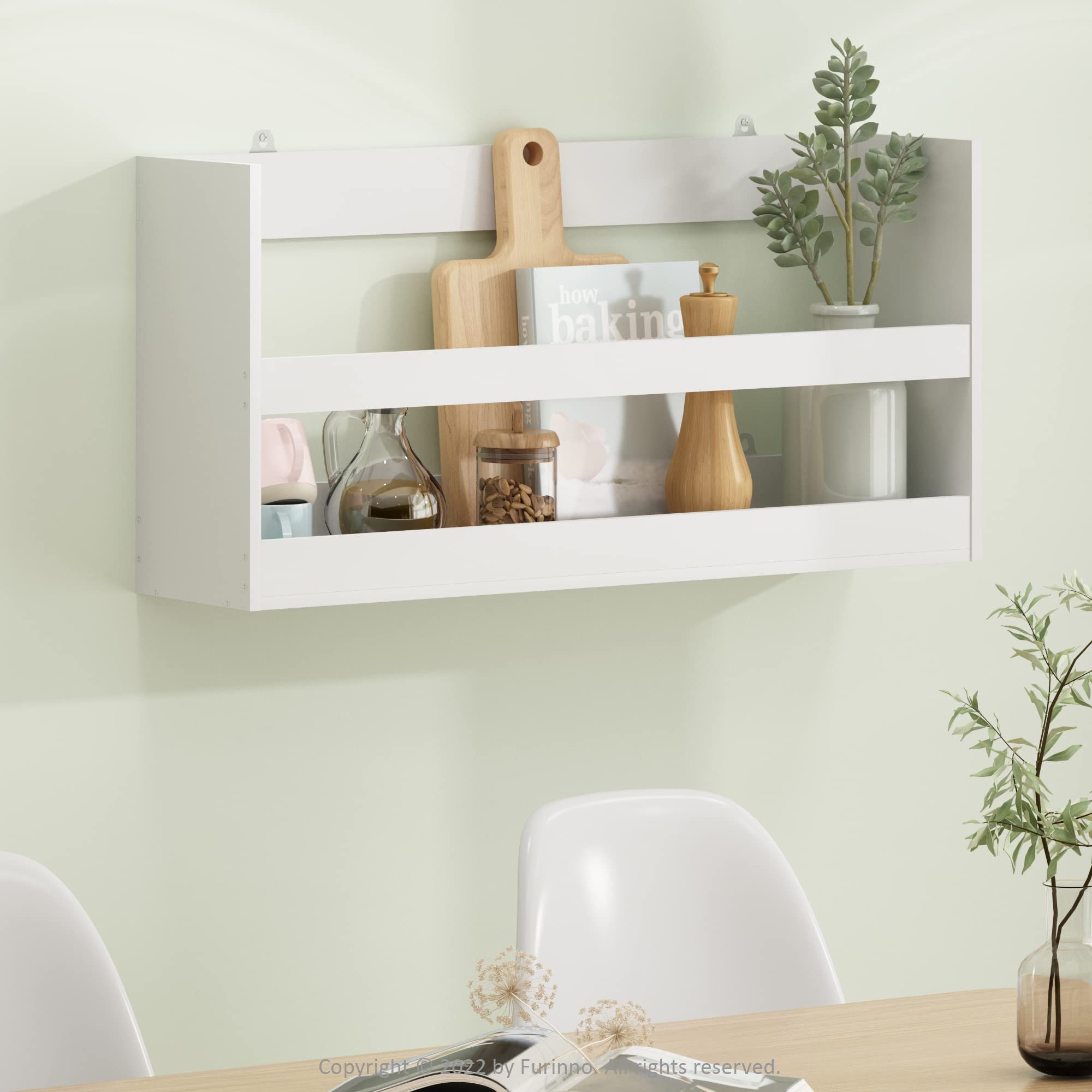 Furinno Hermite Multipurpose Wall Mounting Storage Shelf, White