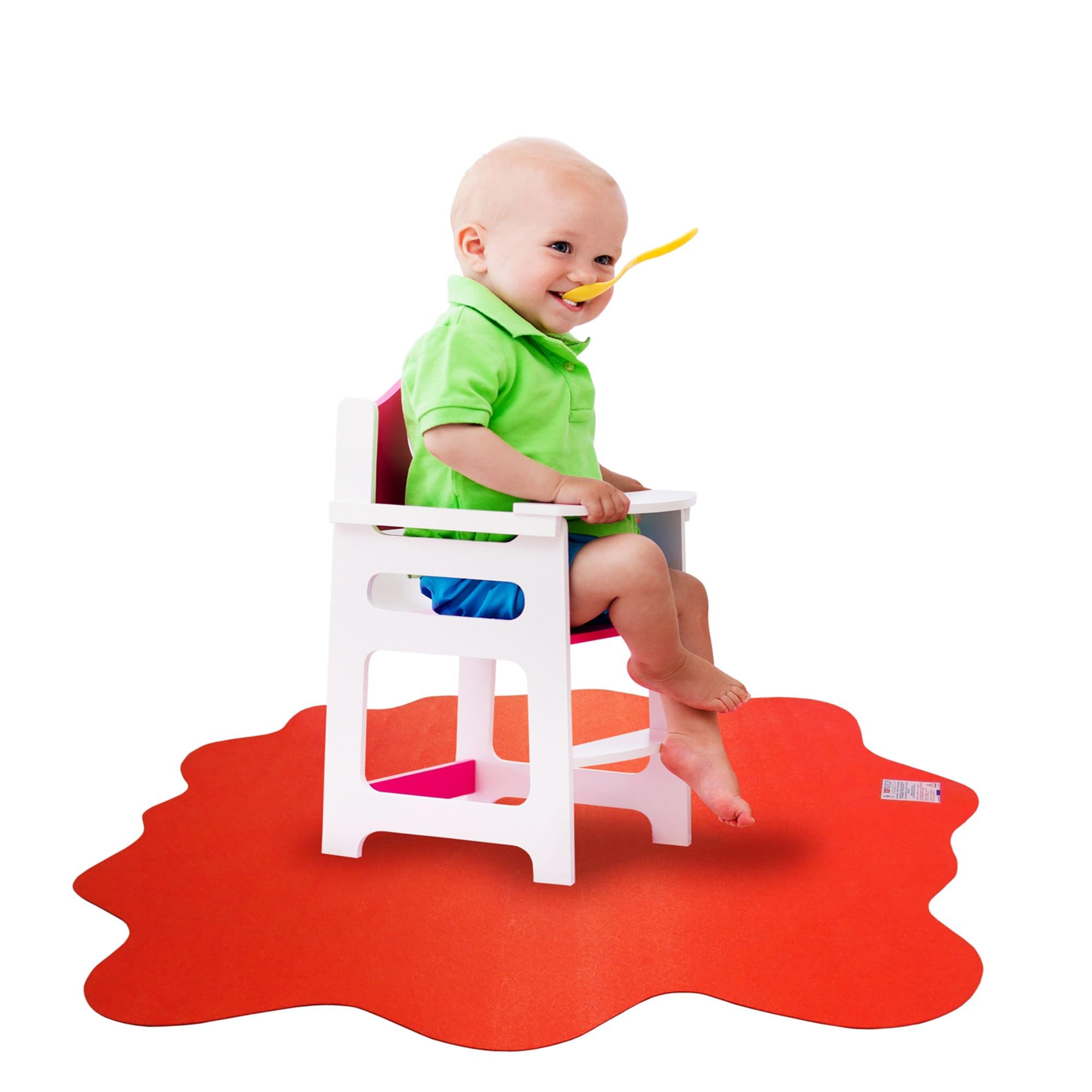 Floortex Sploshmat Red Multi-Purpose Protective Floor Mat 40 x 40 for Hard Floors, volcanic red