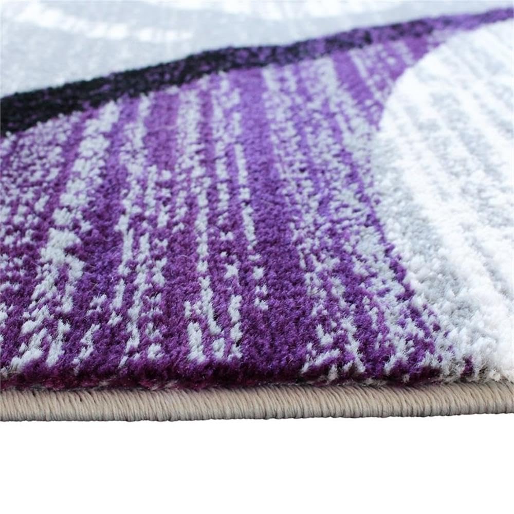 Flash Furniture Valli Collection Area Rug - High Pile Purple Olefin Rug - 5' X 7' Area Rug - Jute Backing - Hallway, Entryway, Bedroom, Living Room