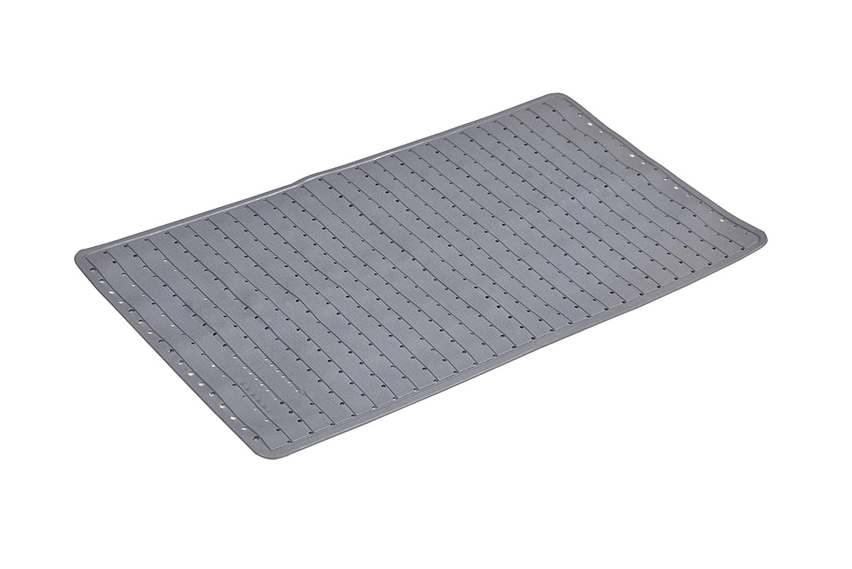 Yellow Weaves PVC Grey with Anti Slip Suction Cups Bath/Shower Mat ; 37 X 69 cm