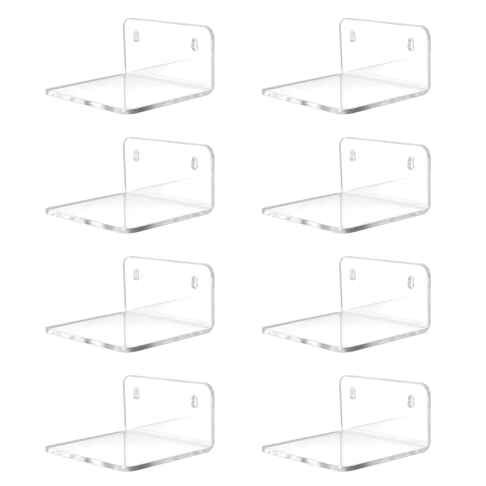 Trailwalk Acrylic Small Shelf,Mini Floating Wall Shelf,Wall Mounted Storage Shelf,for Pop Figures,Plant,Picture Photo Modern Wal