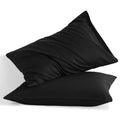 Ntbay Standard Cotton Pillowcases - Envelope Closure 20X26 Pillowcases Set Of 2, Breathable And Soft Bed Pillow Cases, Black