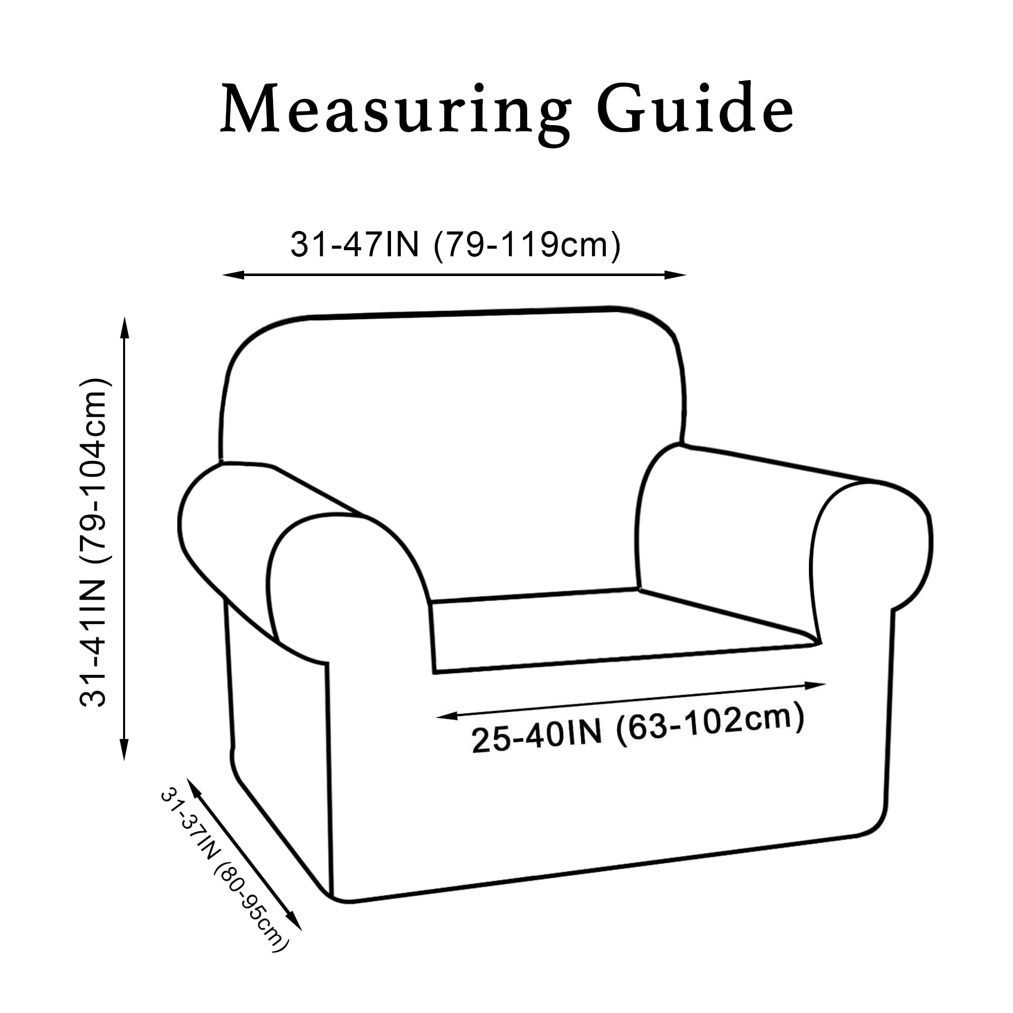 Turquoize Stretch Sofa Slipcover Chair Slipcover 1 Piece Chair Covers For Living Room Armchair Covers Slipcovers With Jacquard Fabric And Elastic Bottom Pet Furniture Protector (Armchair, Brown)