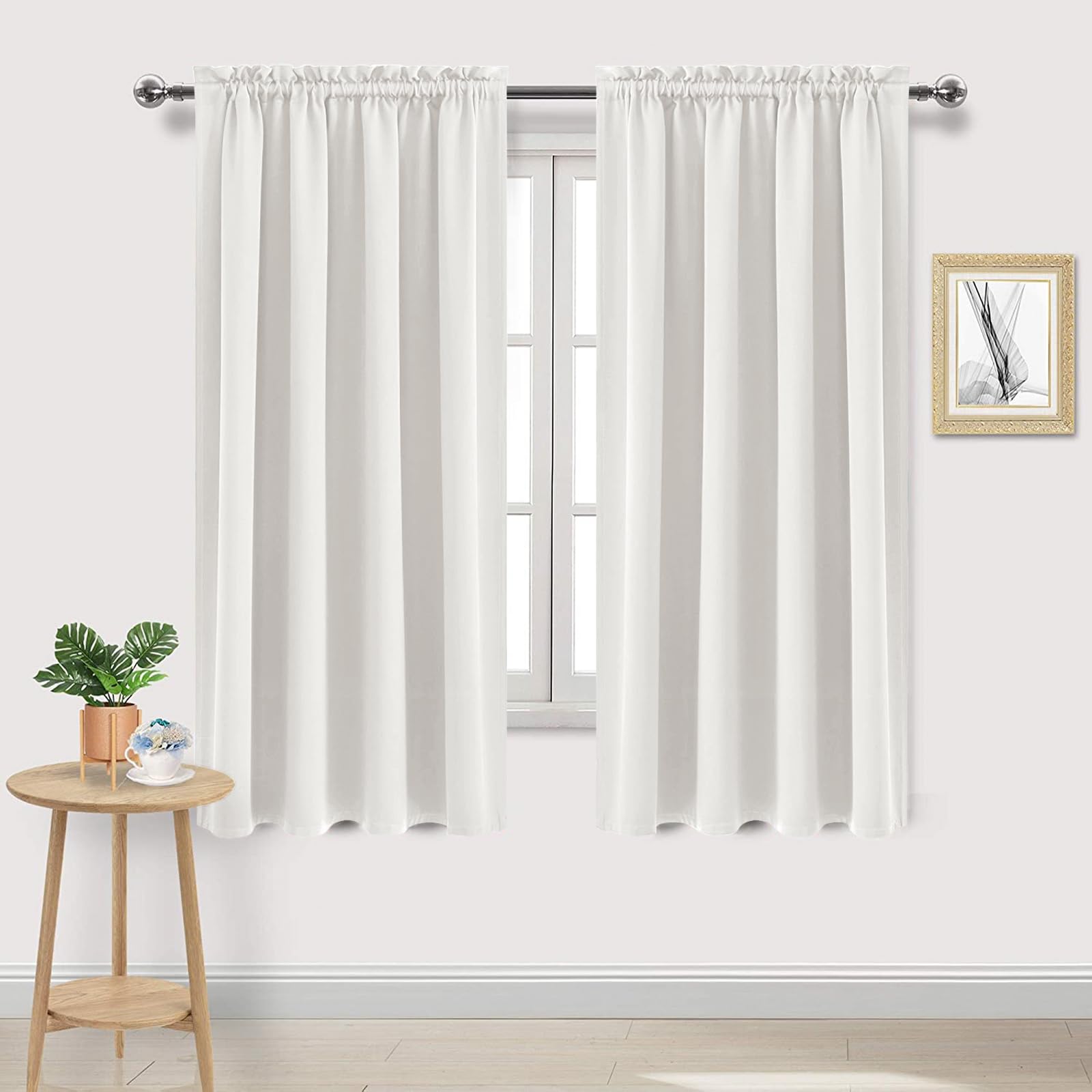 Dwcn Blackout Curtains Thermal Insulated, Energy Saving & Noise Reducing Bedroom And Living Room Curtains, Ivory, W 52X L 63 Inc