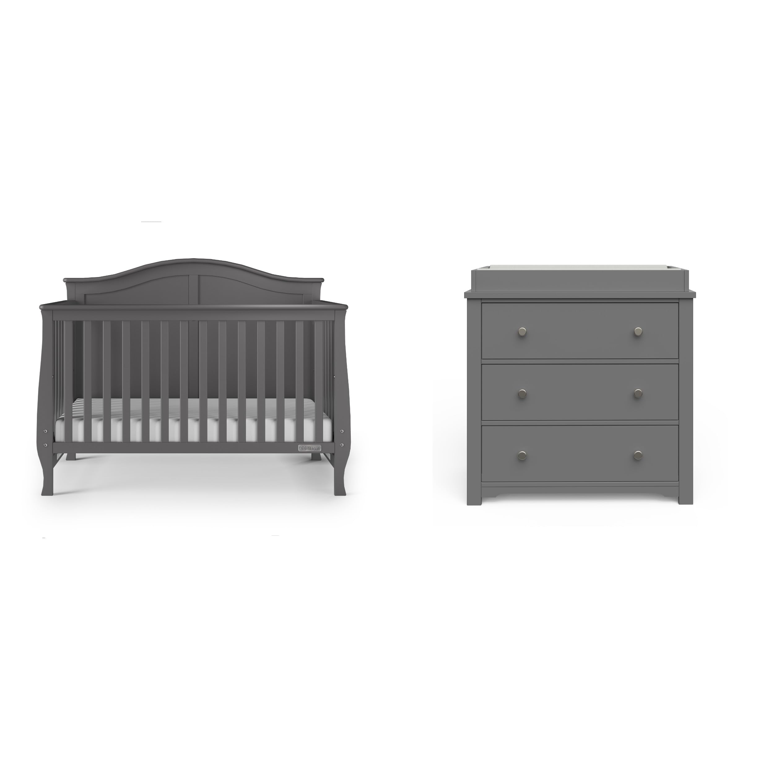 Child Craft Camden Crib and Dresser Nursery Set, 2-Piece, Includes 4-in-1 Convertible Crib and 3 Drawer Dresser, Grows with Your