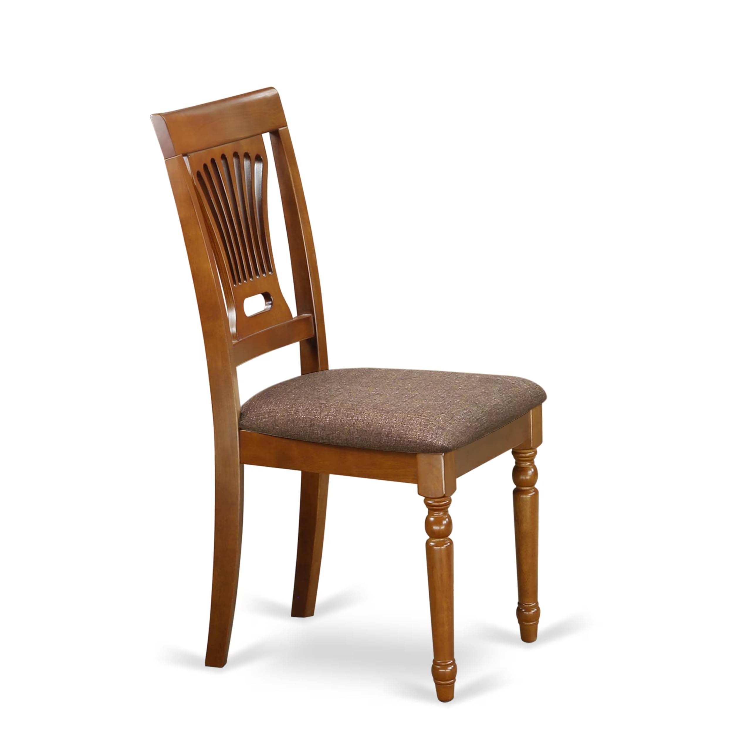 East West Furniture AVPL7-SBR-C 7 Piece Dining Table Set Consist of an Oval Dining Room Table with Butterfly Leaf and 6 Linen Fabric Upholstered Chairs, 42x60 Inch, Saddle Brown