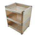 Foliam Storage Rack Space Saving Portable Plastic Organizer Shelf Holder For Kitchen Living Bed & Bathroom  3 Tier