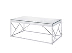 Steve Silver Co Evelyn Table, 47.25 x 24 x 20, Mirror, Shiny Chrome