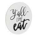 Creative Co-Op Yall Come Eat Square Pine Wood Wall D  cor
