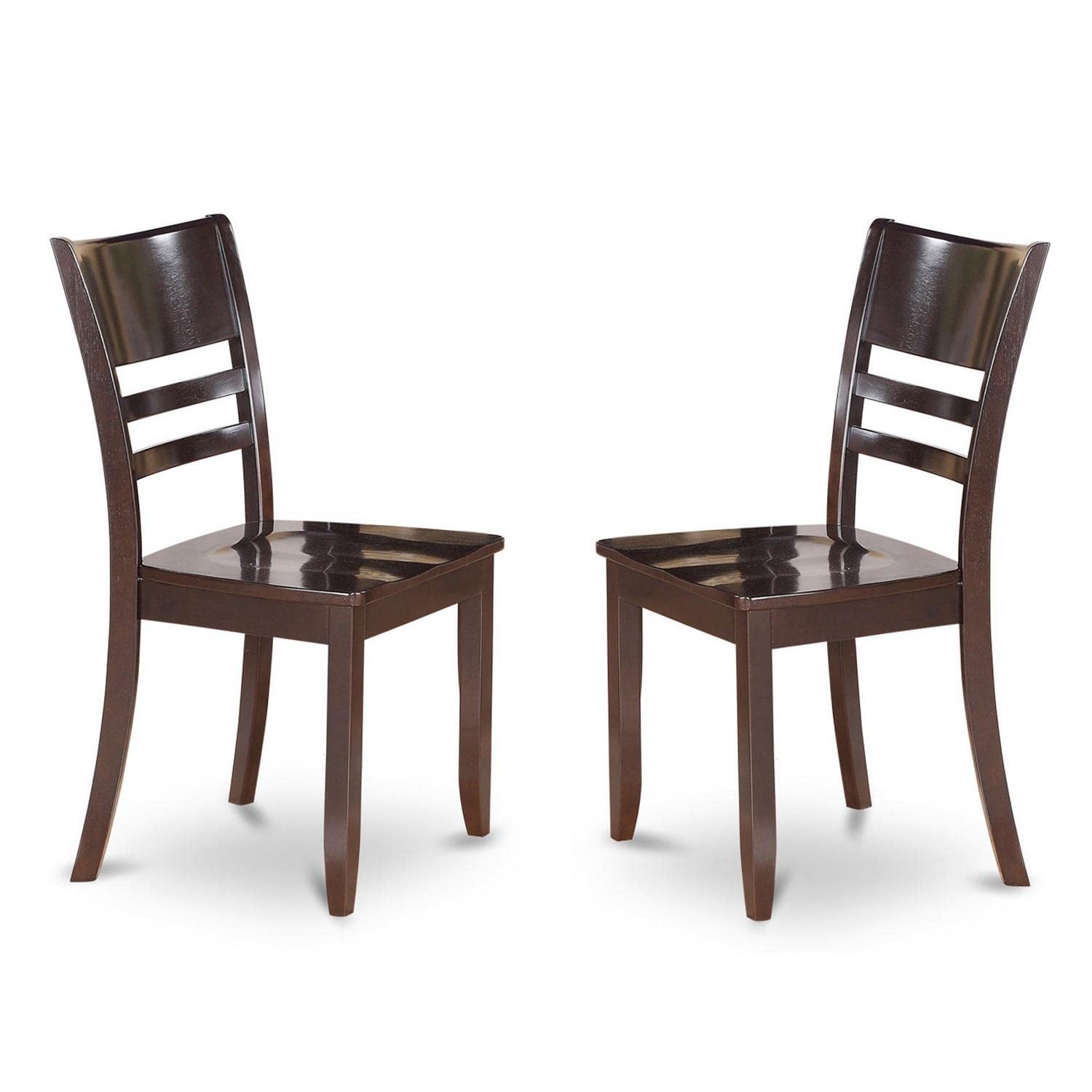 East West Furniture Sudbury Wood 3-Piece Dining Set in Cappuccino SULY3-CAP-W
